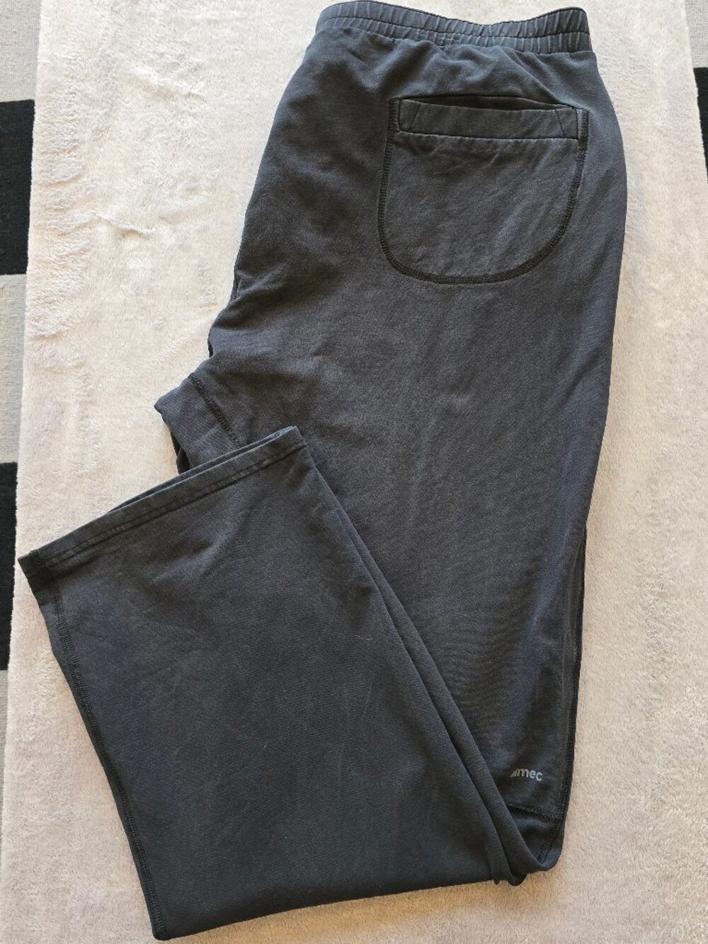 MEC Joggers organic cotton mens XXL black open leg cuffs